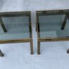 1970′ Paire De Bouts De Canapés Guy Lefevre en Laiton Avec Vitres Fumées 42 X 42 X H 37 cm – Image 9
