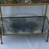 1970′ Table D' Appoint Rectangulaire Maison Baguès Laiton et Bronze Plateaux Miroir Oxydé Vieilli et Paquerette 60,5 X 30,5 X H 55,5 cm – Image 3