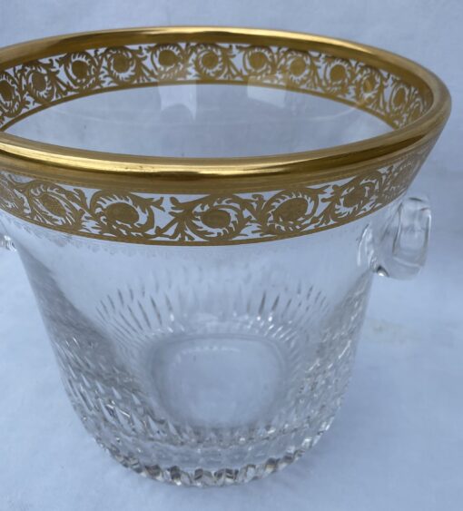 1970′ Crystal Champagne Bucket Signed St Louis Golden Decors Model Thistle - Image 4