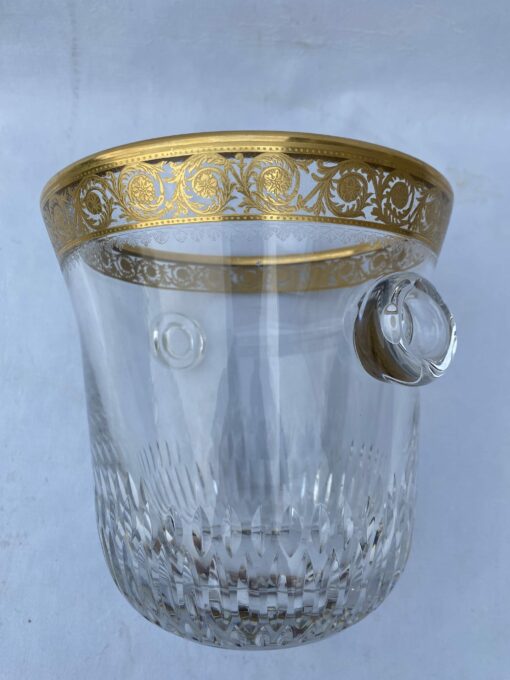 1970′ Crystal Champagne Bucket Signed St Louis Golden Decors Model Thistle - Image 6