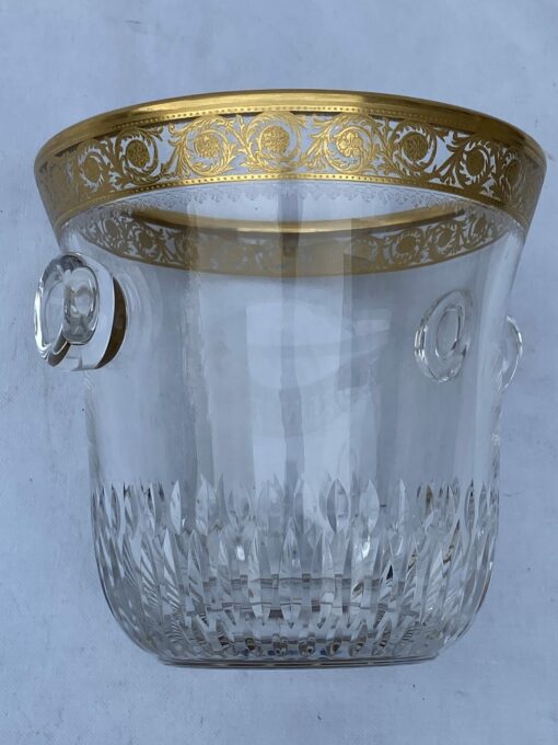 1970′ Crystal Champagne Bucket Signed St Louis Golden Decors Model Thistle - Image 9