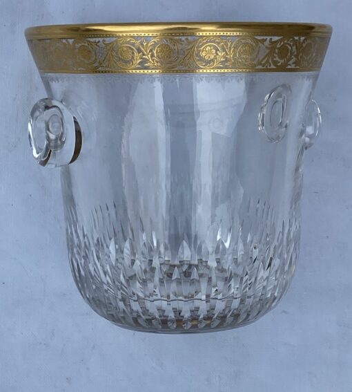 1970′ Crystal Champagne Bucket Signed St Louis Golden Decors Model Thistle - Image 10