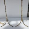1970′ Pair Of Floor Lamps In Gilt Bronze Maison Baguès Bamboo Model H 160 cm - Image 4