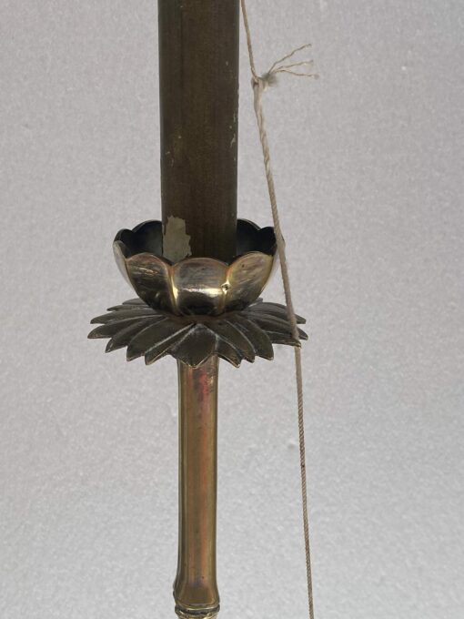 1970′ Paire De Lampadaires En Bronze Doré Maison Jansen Modèle Bambou H 160 cm – Image 6