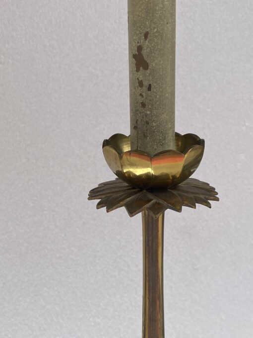 1970′ Paire De Lampadaires En Bronze Doré Maison Jansen Modèle Bambou H 160 cm – Image 7