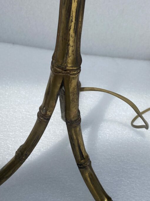 1970′ Paire De Lampadaires En Bronze Doré Maison Jansen Modèle Bambou H 160 cm – Image 9