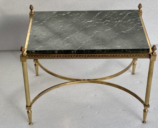 1950/70 Coffee Table Or End Of Sofa Gilt Bronze Maison Jansen Or Maison Charles Or Maison Bagués Sea Green Marble Tray With Spacer 46 cm X 34 X H 36 cm