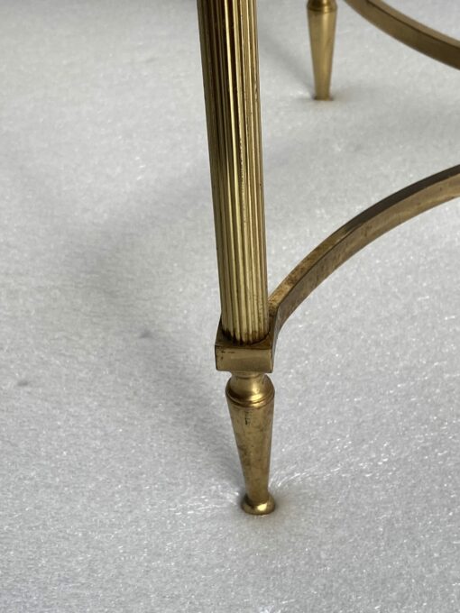 1950/70 Coffee Table Or End Of Sofa Gilt Bronze Maison Jansen Or Maison Charles Or Maison Bagués Sea Green Marble Tray With Spacer 46 cm X 34 X H 36 cm - Image 3