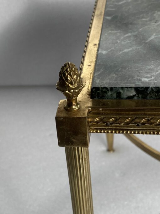 1950/70 Coffee Table Or End Of Sofa Gilt Bronze Maison Jansen Or Maison Charles Or Maison Bagués Sea Green Marble Tray With Spacer 46 cm X 34 X H 36 cm - Image 4