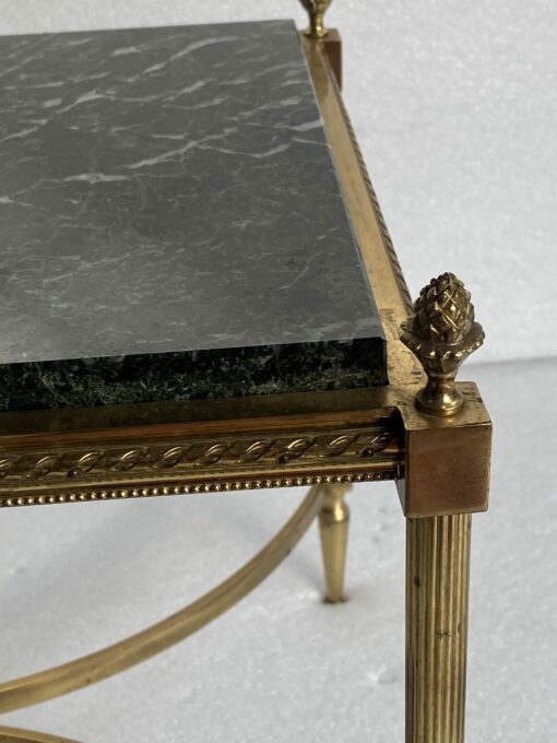 1950/70 Coffee Table Or End Of Sofa Gilt Bronze Maison Jansen Or Maison Charles Or Maison Bagués Sea Green Marble Tray With Spacer 46 cm X 34 X H 36 cm - Image 6