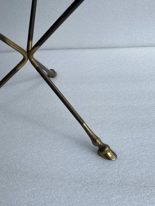 1970′ Pedestal Gilt Bronze And Patinated Glass Tray Maison Charles Or Jansen H 43 Diam 60 cm - Image 2