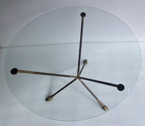 1970′ Pedestal Gilt Bronze And Patinated Glass Tray Maison Charles Or Jansen H 43 Diam 60 cm - Image 8