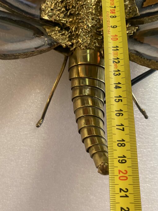 1970’ Applique Papillon en Bronze ou Laiton, Duval Brasseur Ou Isabelle Faure, 1 Ampoule, Ailes d’Agate : 28 X H 35 cm – Image 22