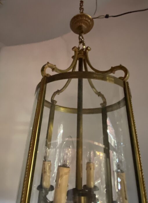 1950/70’Pair Of Lanterns In Gilt Bronze H 72 cm Ø 38 cm - Image 17