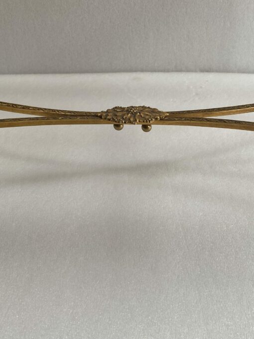 1970′ Coffee Table in Gilt Bronze Laurel Leaves Model, Maison Baguès, Spacer Double Arc De Cercle 92 x 46 x H 42 cm - Image 5