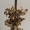 1970' Lampe Décor Corail en Bronze Doré et Amethyste Et Cristal De Roche Signée Boeltz