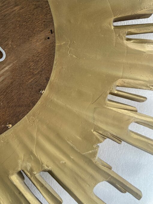 1970' Oval Sun Mirror, Golden Resin 86 x 66 cm - Image 11