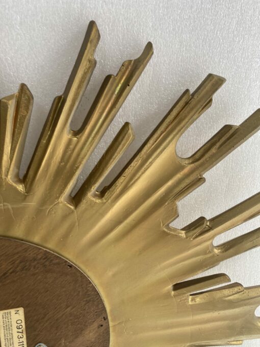 1970' Oval Sun Mirror, Golden Resin 86 x 66 cm - Image 12