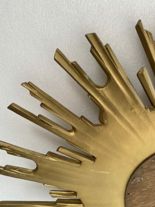 1970' Oval Sun Mirror, Golden Resin 86 x 66 cm - Image 13