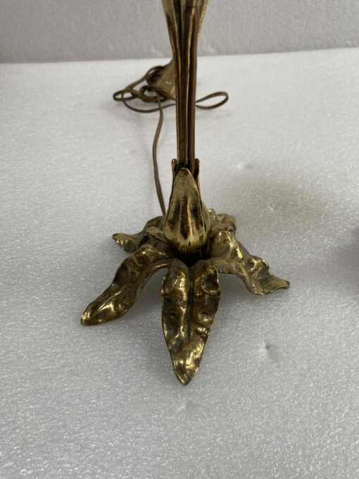 1900' Pair Of Flower Lamps In Bronze ∅ 16 cm H 34.5 cm - Image 2
