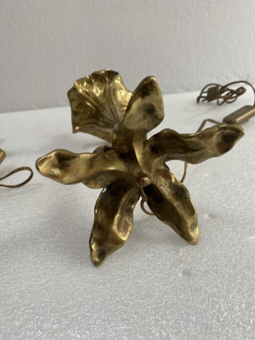 1900' Pair Of Flower Lamps In Bronze ∅ 16 cm H 34.5 cm - Image 9