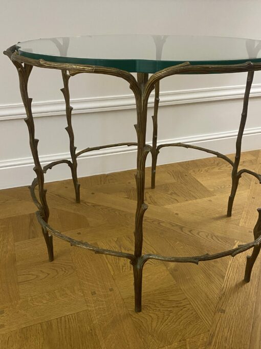 1950/70' Table De Salon En Bronze Doré Décor Végétal Style Maison Charles – Image 2