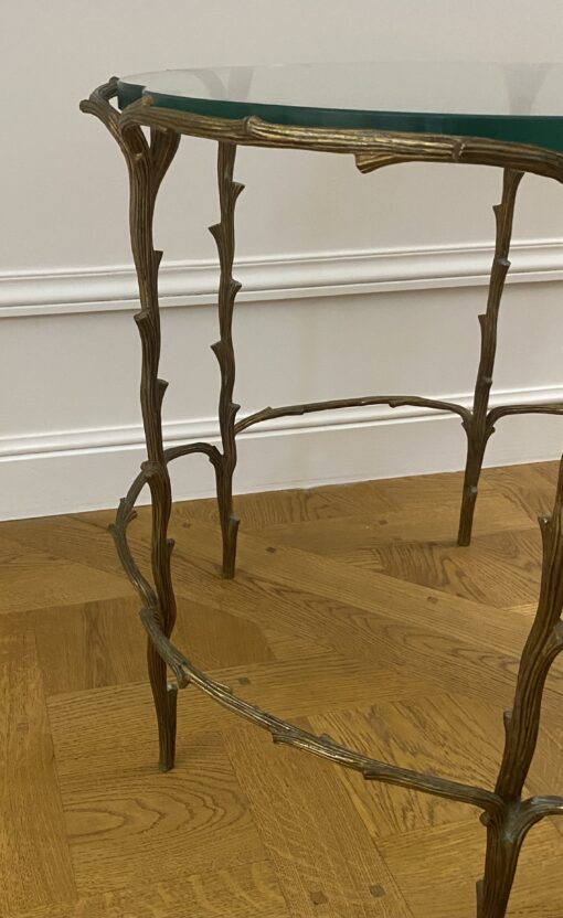 1950/70' Table De Salon En Bronze Doré Décor Végétal Style Maison Charles – Image 3