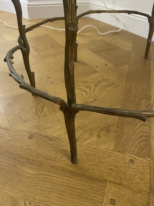 1950/70' Table De Salon En Bronze Doré Décor Végétal Style Maison Charles – Image 4