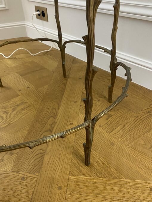 1950/70' Table De Salon En Bronze Doré Décor Végétal Style Maison Charles – Image 5