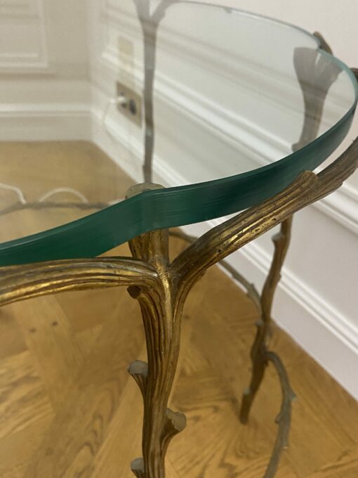 1950/70' Table De Salon En Bronze Doré Décor Végétal Style Maison Charles – Image 8