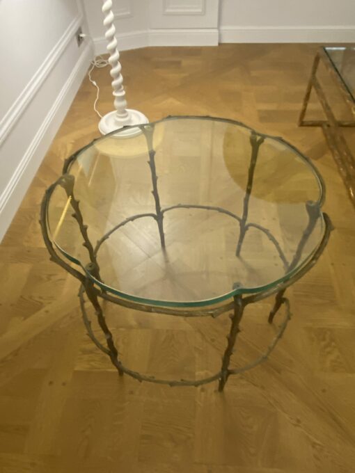 1950/70' Table De Salon En Bronze Doré Décor Végétal Style Maison Charles – Image 11