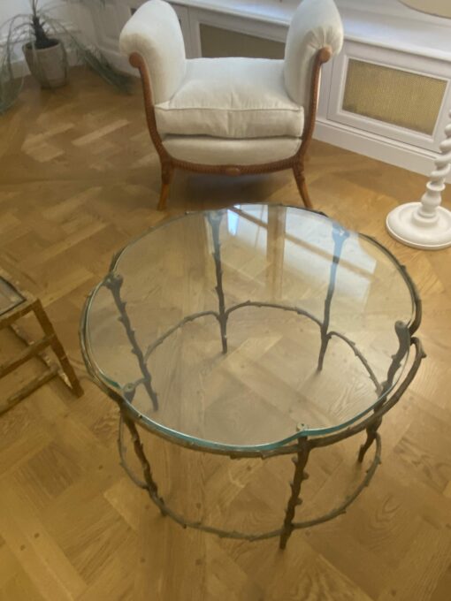 1950/70' Table De Salon En Bronze Doré Décor Végétal Style Maison Charles – Image 13