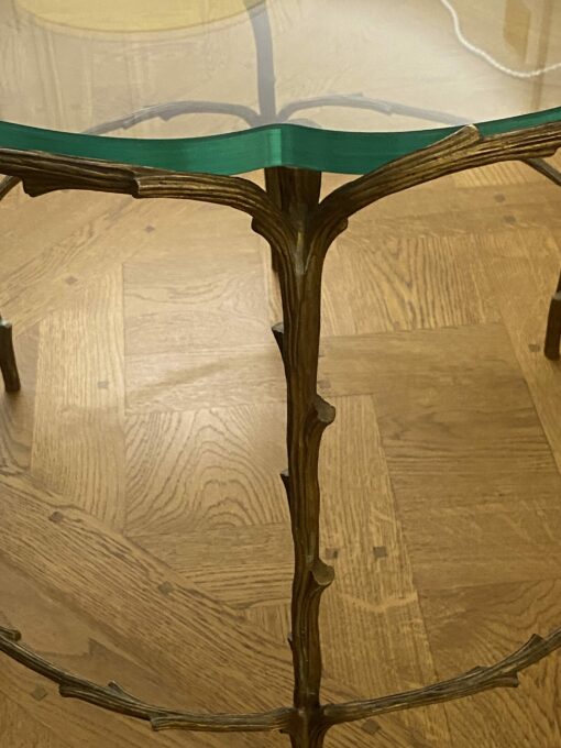 1950/70' Table De Salon En Bronze Doré Décor Végétal Style Maison Charles – Image 16