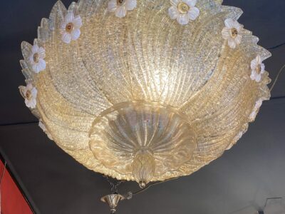 1970/80′ Murano Glass Or Crystal Ceiling Lamp Barovier & Toso Ø 80 cm