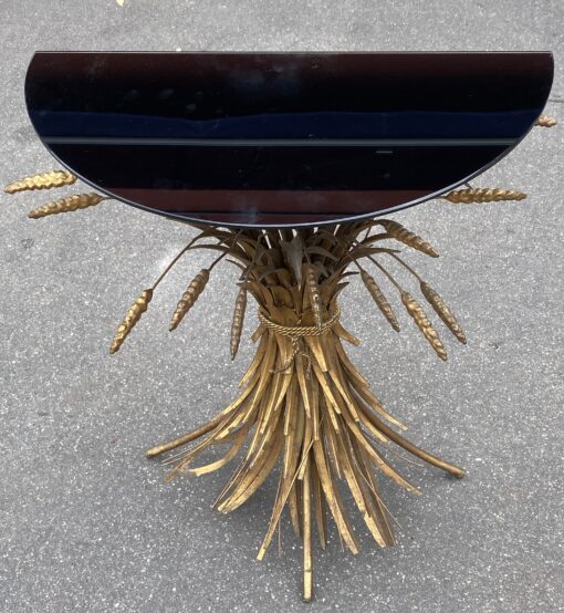1970′ Wheat Sheaf Console Model After Goosens Golden Metal DLG Coco Chanel 64 X H 79 cm