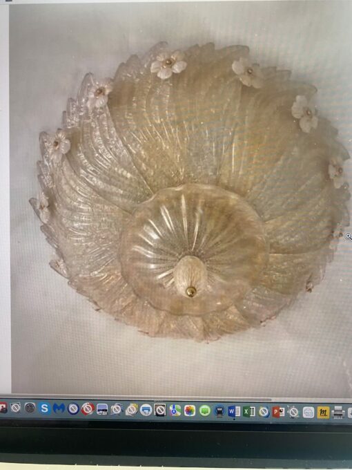1970/80′ Murano Glass Or Crystal Ceiling Lamp Barovier & Toso Ø 80 cm - Image 4