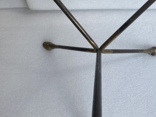 1970′ Paire De Guéridons Bronze Ou Laiton Patiné Plateau Verre Maison Charles Ou Jansen H 41 Diam 60 cm – Image 4