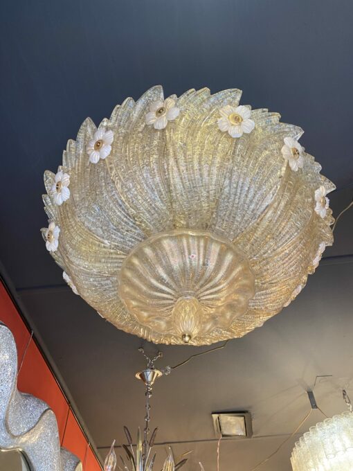 1970/80′ Murano Glass Or Crystal Ceiling Lamp Barovier & Toso Ø 80 cm - Image 9