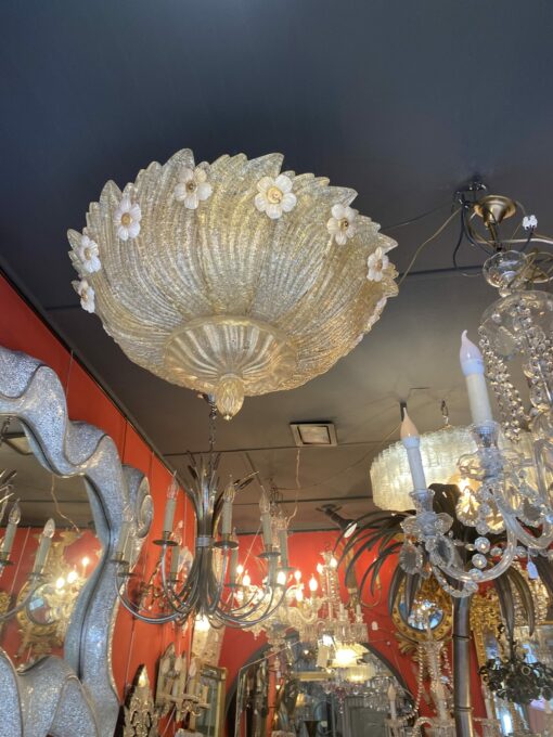 1970/80′ Murano Glass Or Crystal Ceiling Lamp Barovier & Toso Ø 80 cm - Image 10