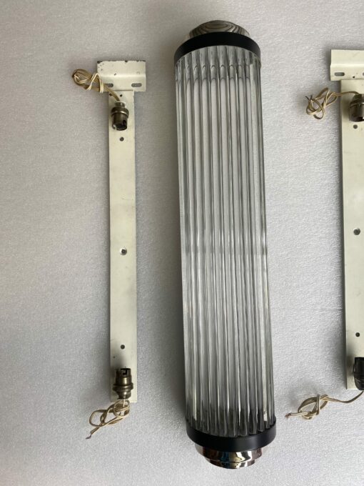 1970′ Pair of Genet Michon Or Petitot Style Glass Tube Sconces H 64 cm - Image 20