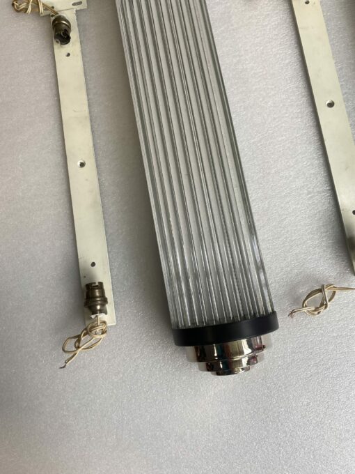 1970′ Pair of Genet Michon Or Petitot Style Glass Tube Sconces H 64 cm - Image 3