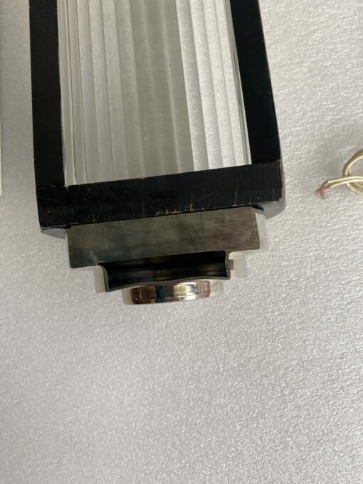 1970′ Pair of Genet Michon Or Petitot Style Glass Tube Sconces H 64 cm - Image 9