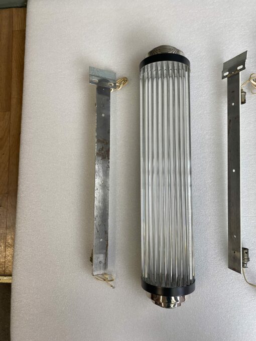 1970′ Pair of Genet Michon Or Petitot Style Glass Tube Sconces H 64 cm - Image 18