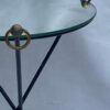 1940/50 ′ Wrought Iron Pedestal Table Brass Ornaments Jacques Adnet Style Diameter 49 cm - Image 3