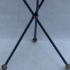 1940/50 ′ Wrought Iron Pedestal Table Brass Ornaments Jacques Adnet Style Diameter 49 cm - Image 4