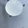 1940/50 ′ Wrought Iron Pedestal Table Brass Ornaments Jacques Adnet Style Diameter 49 cm - Image 5