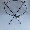 1940/50 ′ Wrought Iron Pedestal Table Brass Ornaments Jacques Adnet Style Diameter 49 cm - Image 6