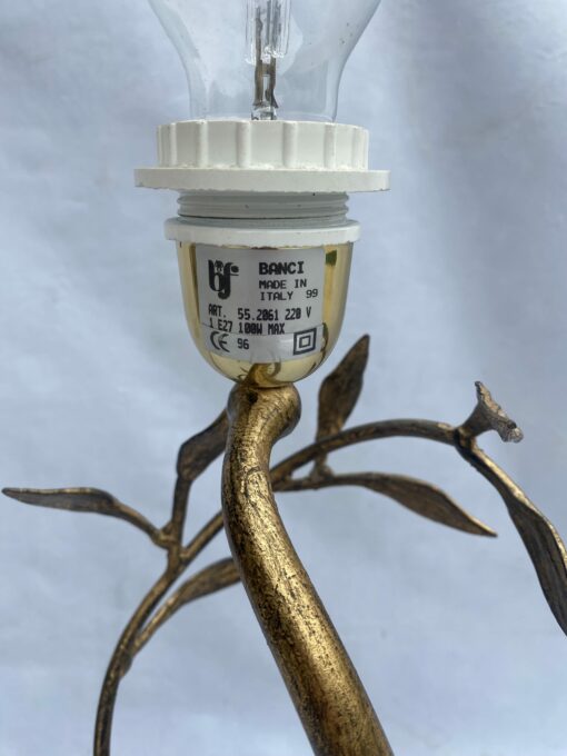 1970/80′ Decor Vegetal Lamp In Golden Metal Signed Banci H 50 cm - Image 7