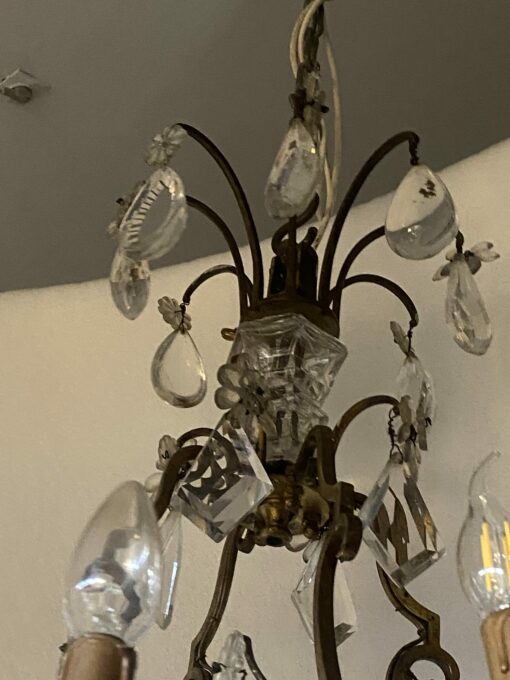 1880/1900′ Maison Bagués Et Baccarat Cage Chandelier in Gilt Bronze 12 Lights H: 110 cm - Image 22