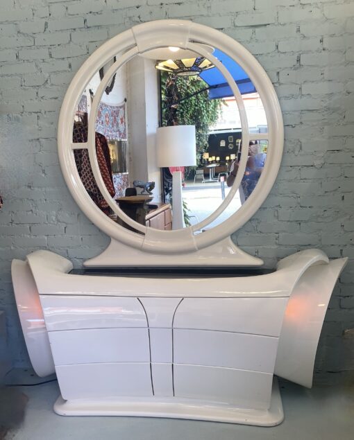 1970' Coiffeuse Signée DBM Mobili 190 x 65 X H 210 cm